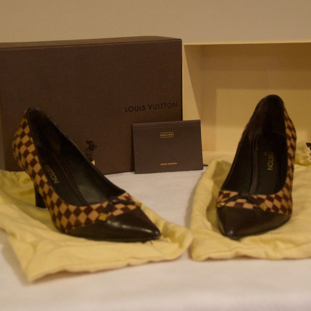 Louis Vuitton Checked Heels - European Size 39.5